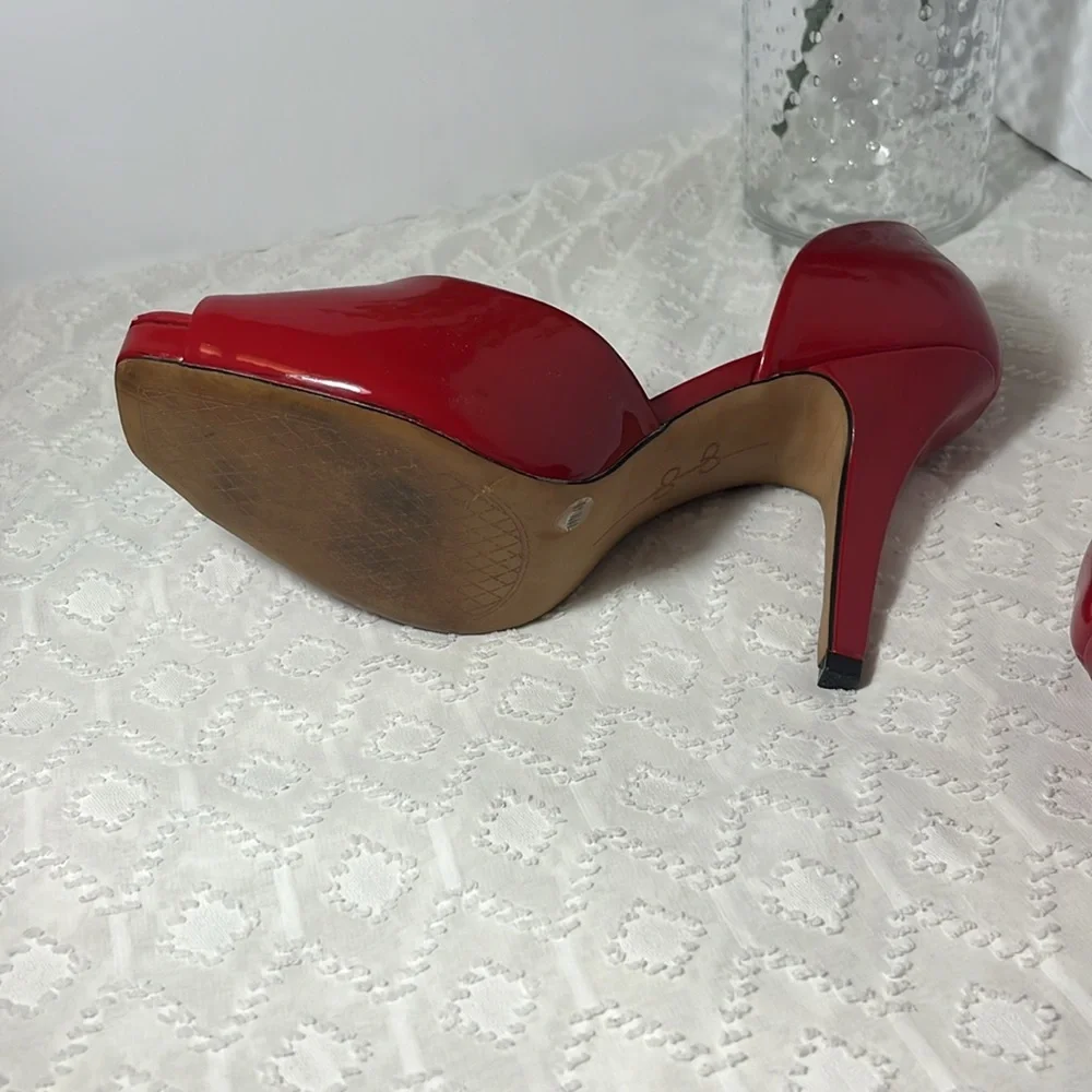 Jessica Simpson Red Heels Women Size 10 Shoes - Picture 7 of 9
